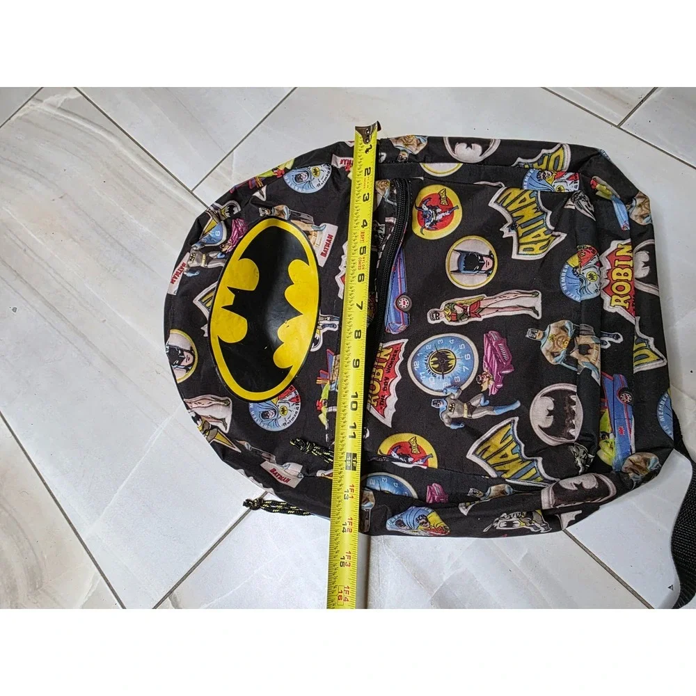 Batman and Robin‎ Comic Print Backpack Black Yellow DC Comics Superhero Bag